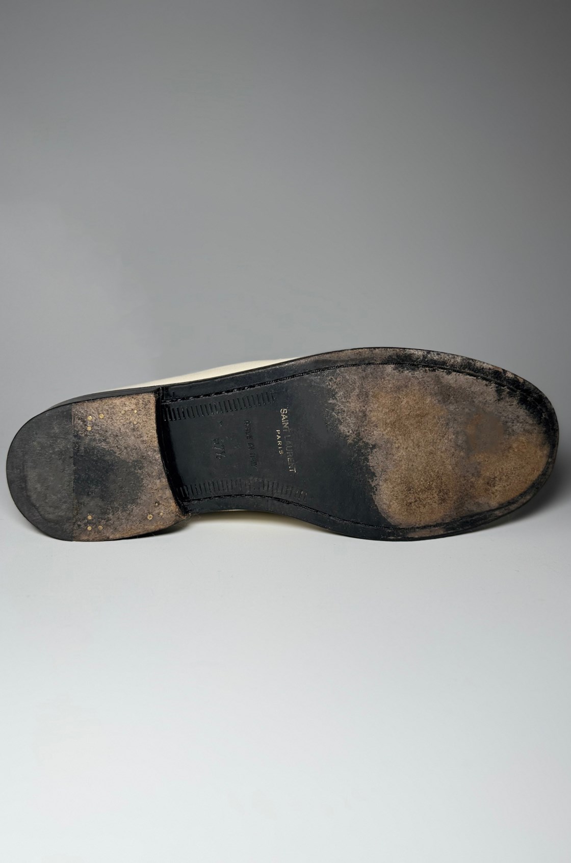 Yves Saint Laurent Penny Deri Beyaz Loafer (37.5)