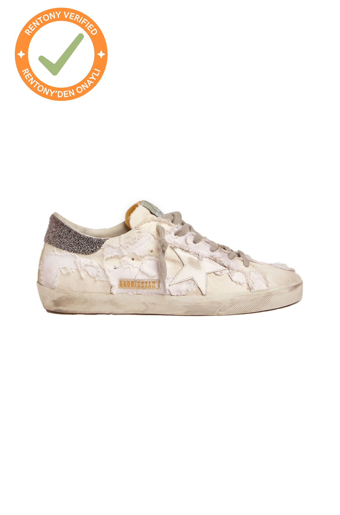 Golden Goose Beyaz Simli ve Desenli Sneaker (37,5)