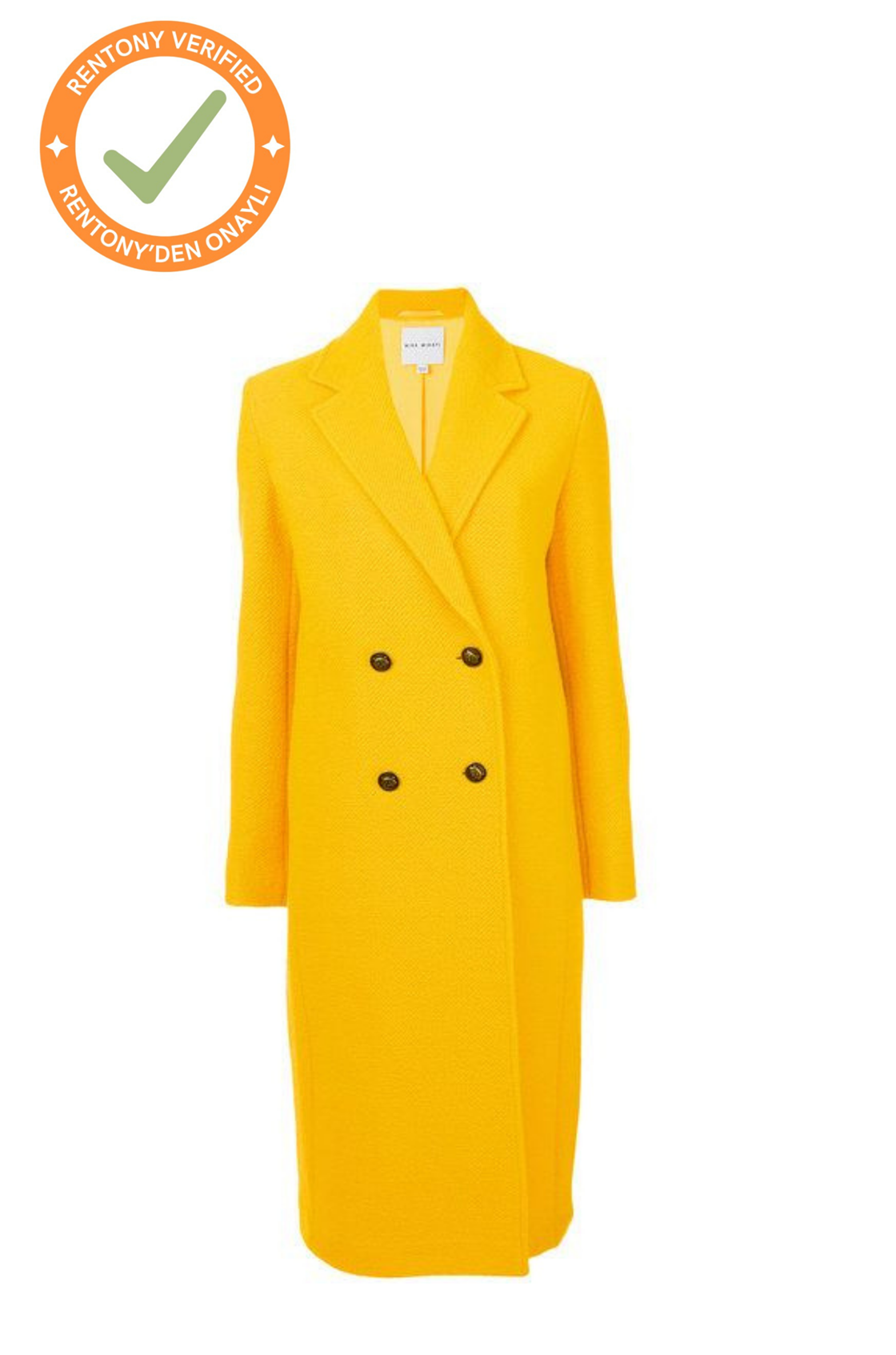 Mira Mikati Arkası İşleme Detaylı Sarı Kaban