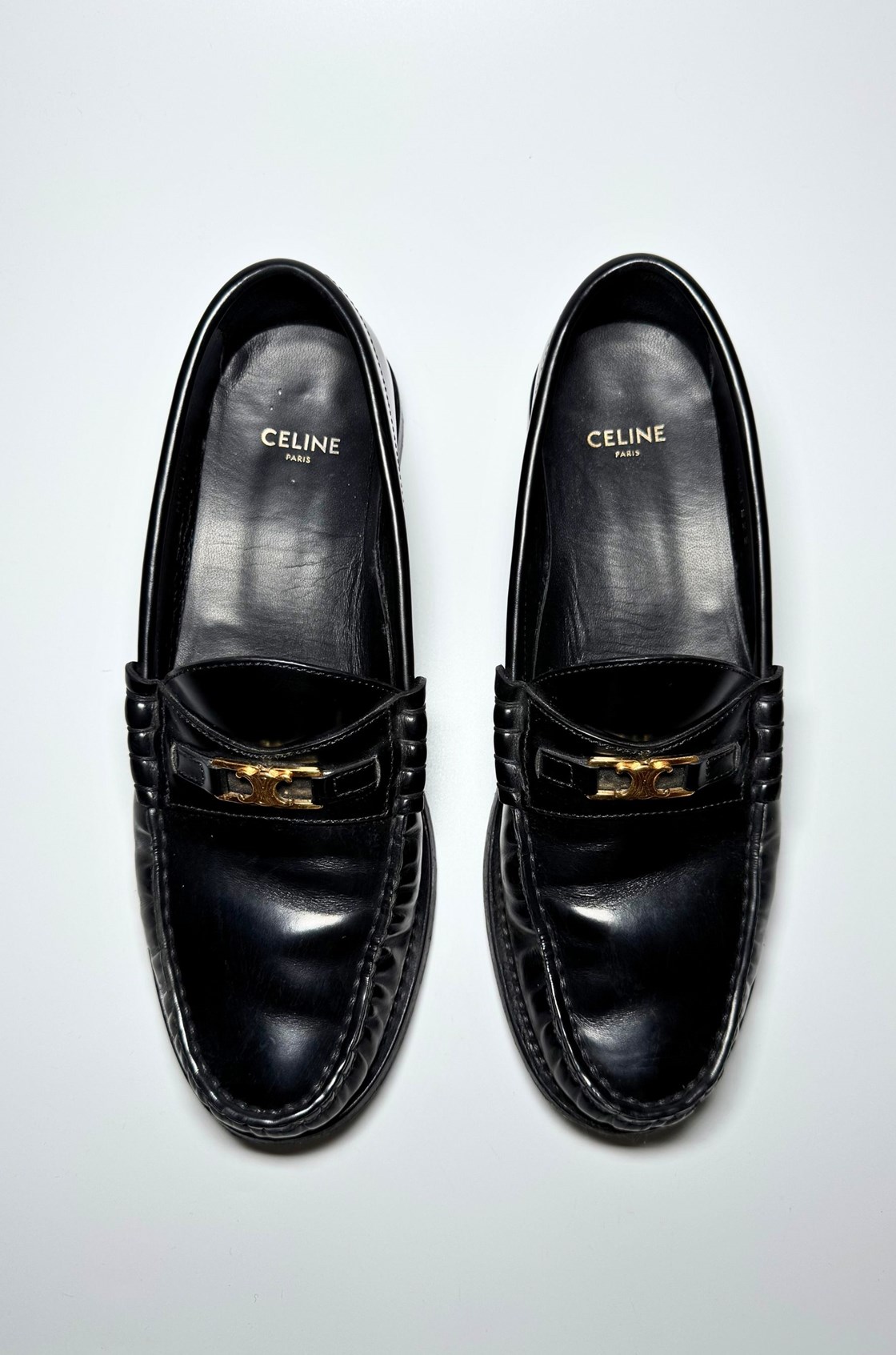 Celine Gold Detaylı Siyah Loafer (37.5)