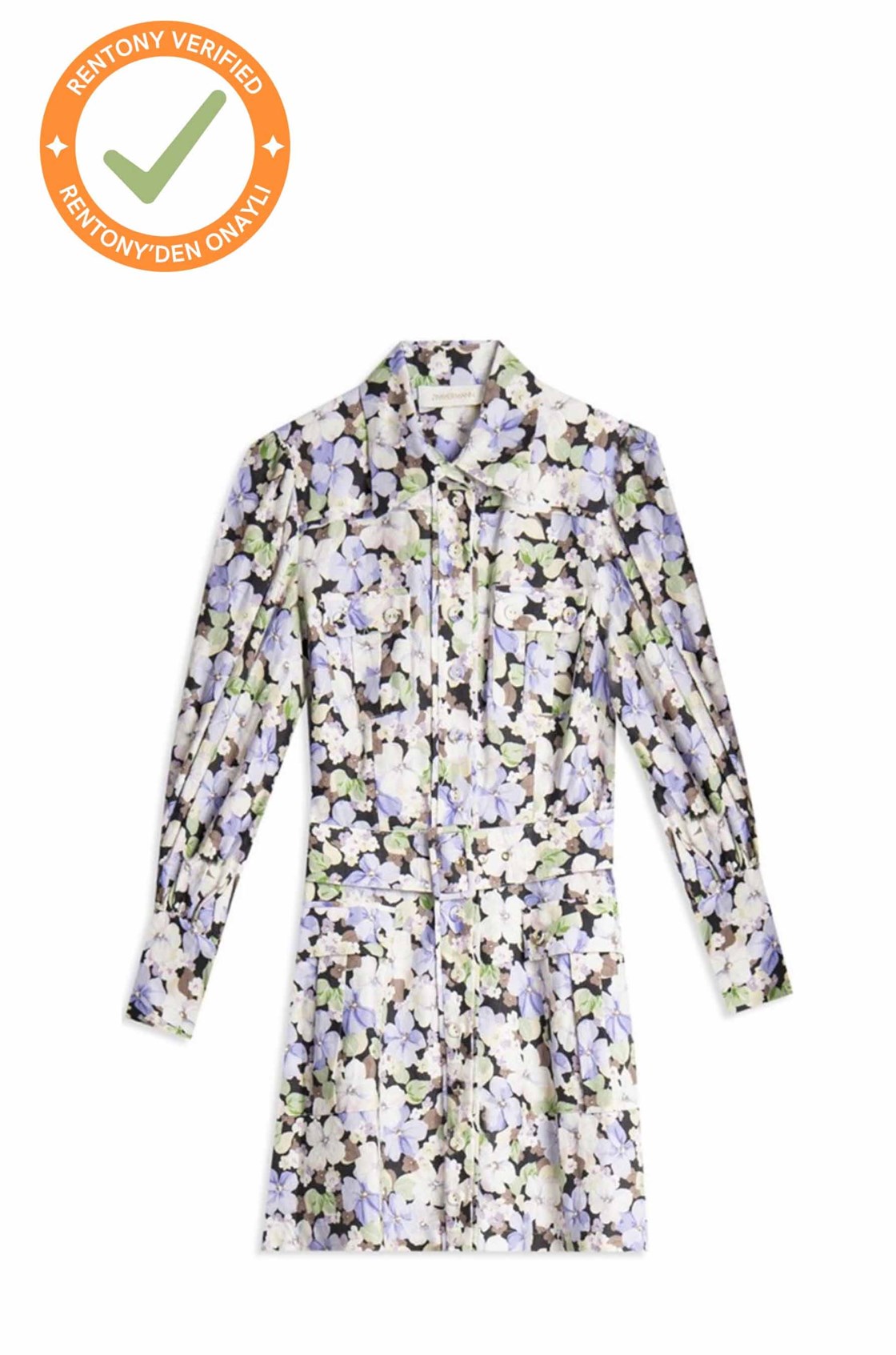 Zimmermann Ninety-Six Uzun Kollu Çiçek Desenli Çok Renkli Mini Elbise