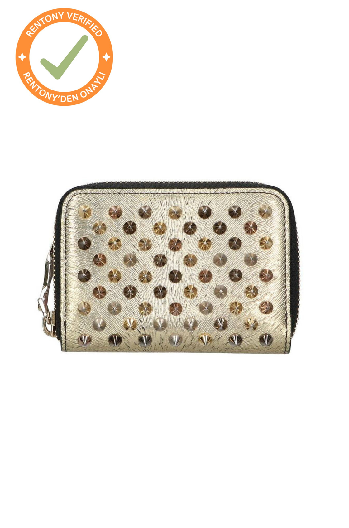 Christian Louboutin Rare Zımba Detaylı Gold Mini Cüzdan