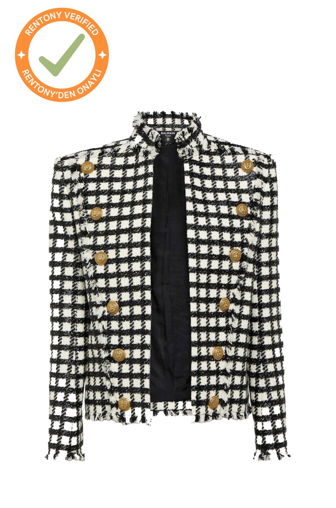 Balmain Prince of Wales Vatkalı Kısa Tüvit Ceket