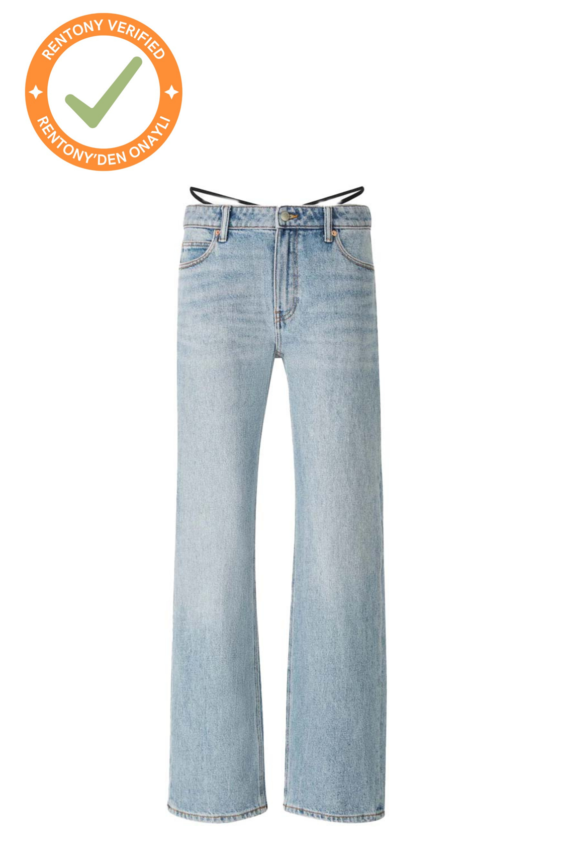Alexander Wang T Siyah İpli Straight Fit Jean