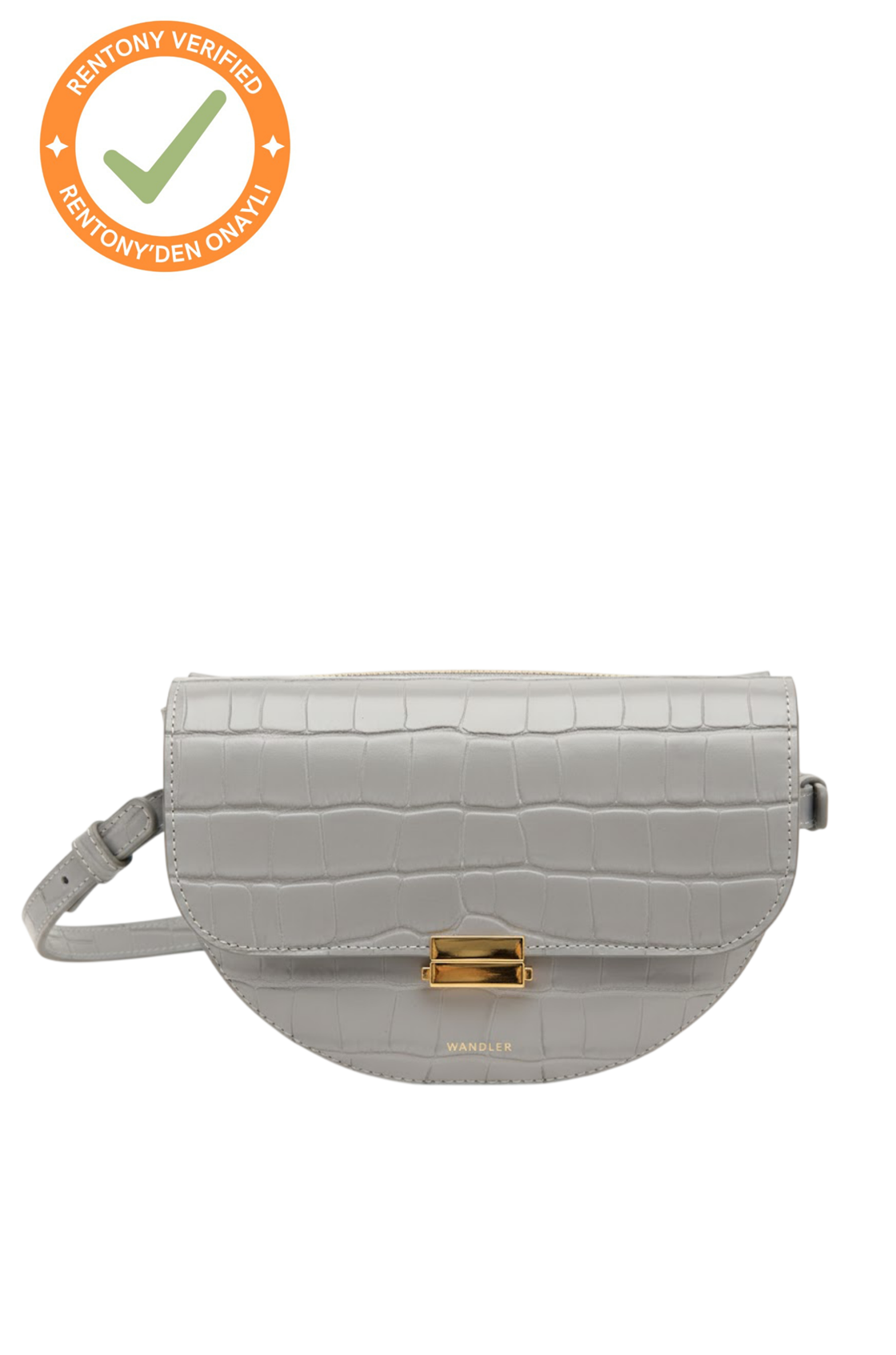 Wandler Anna Krokodil Çapraz Askılı Gri Mini Çanta