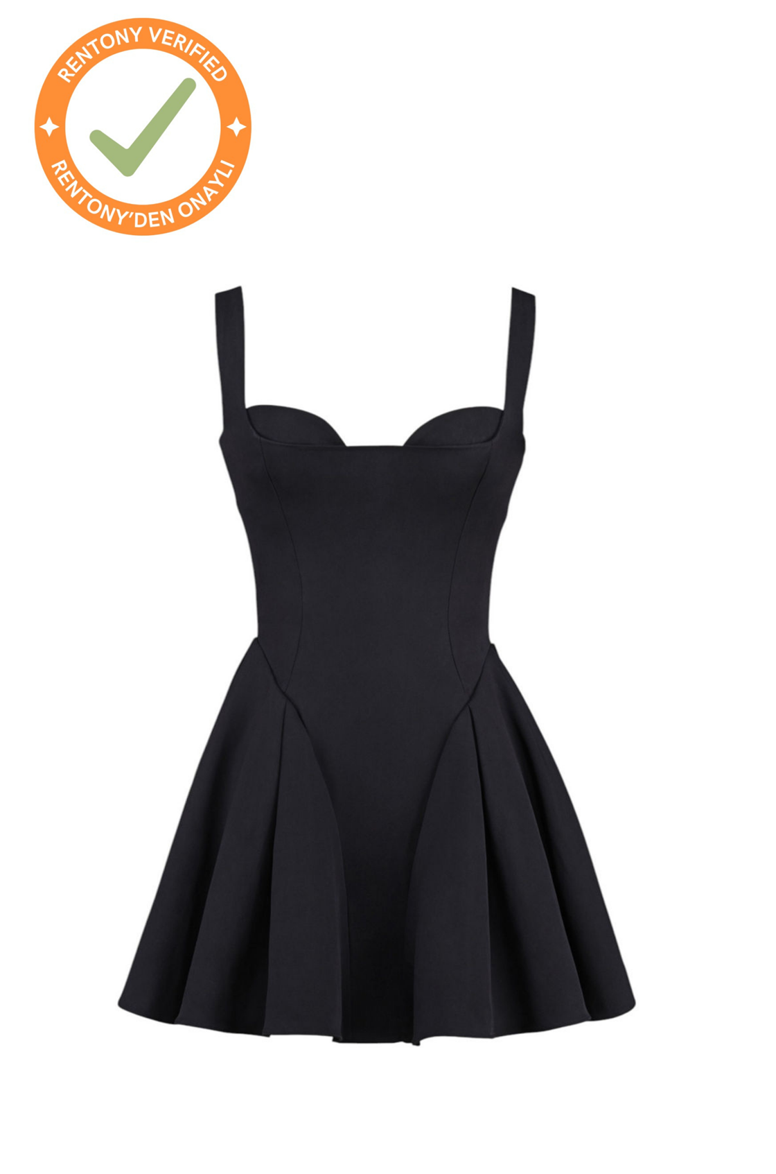 House of CB Bunny Twill Siyah Mini Elbise