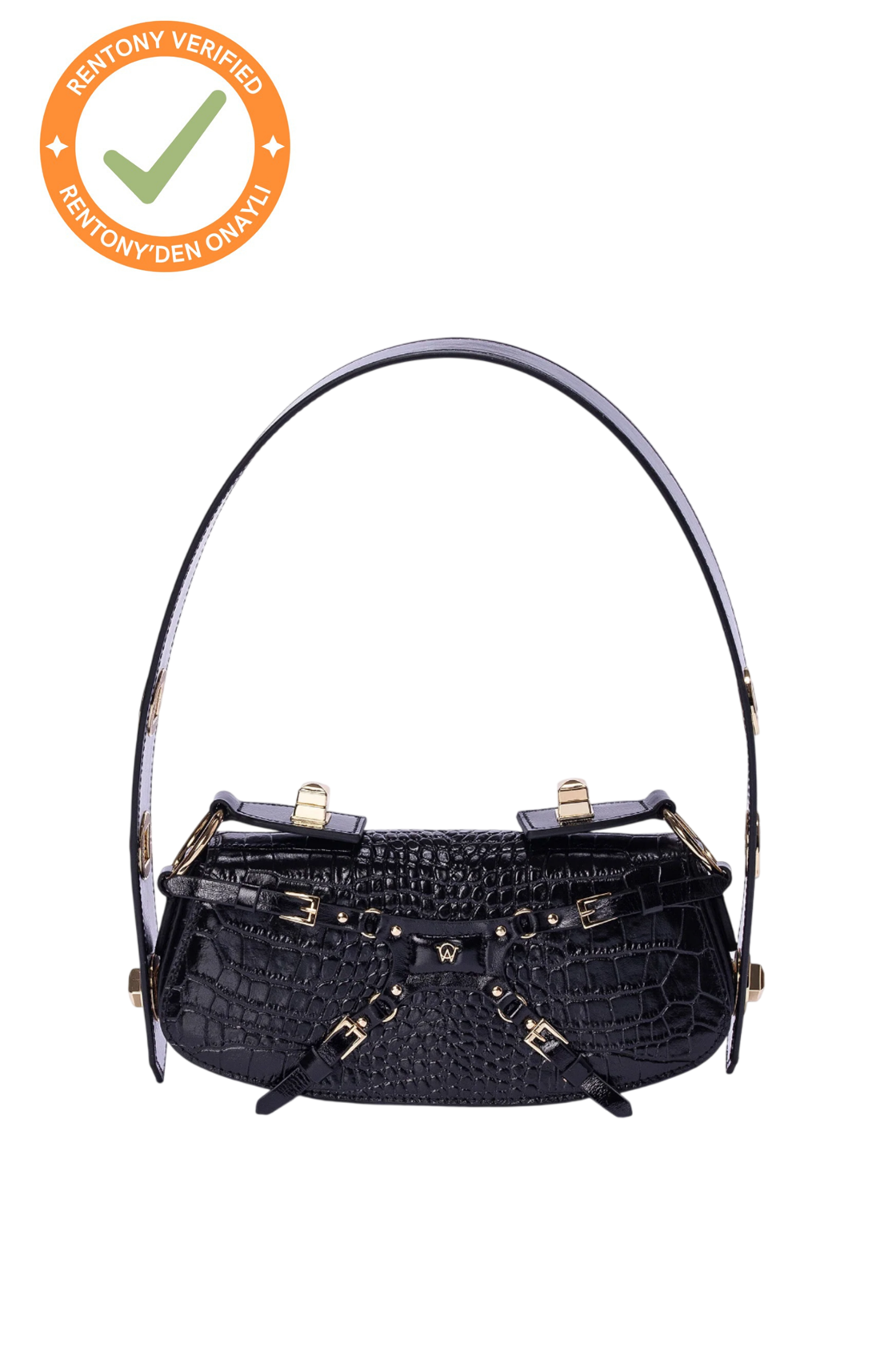 Manc Lilith Krokodil Siyah Çanta