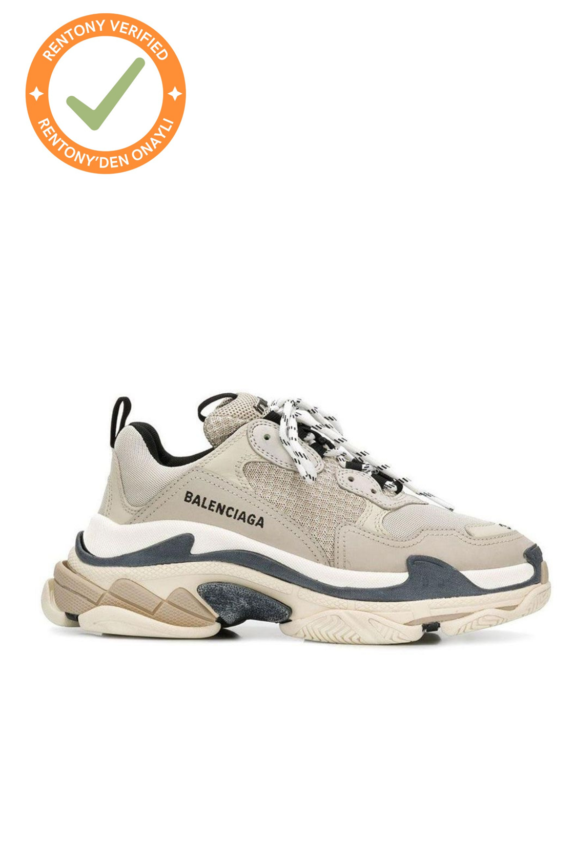 Balenciaga Triple S Kalın Tabanlı Krem Sneaker (38)
