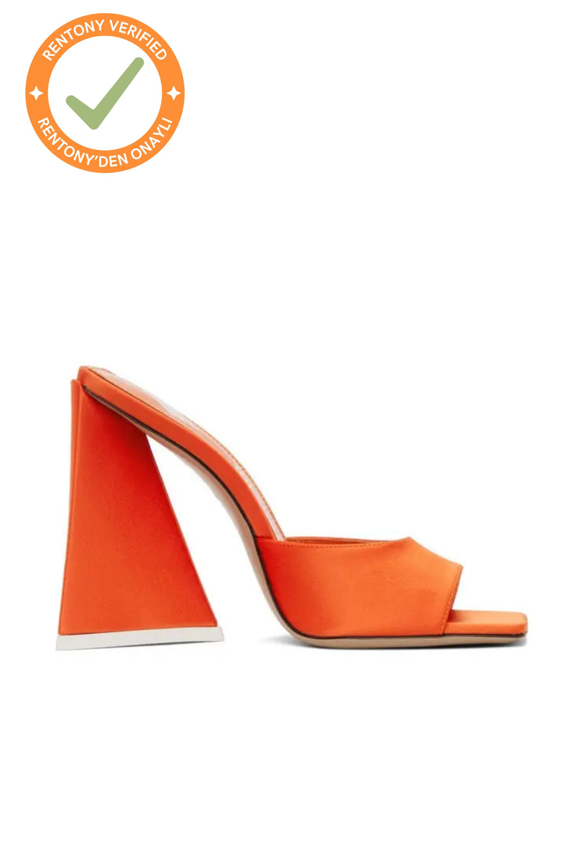 The Attico Devon Turuncu Saten Kalın Topuklu Terlik (38)