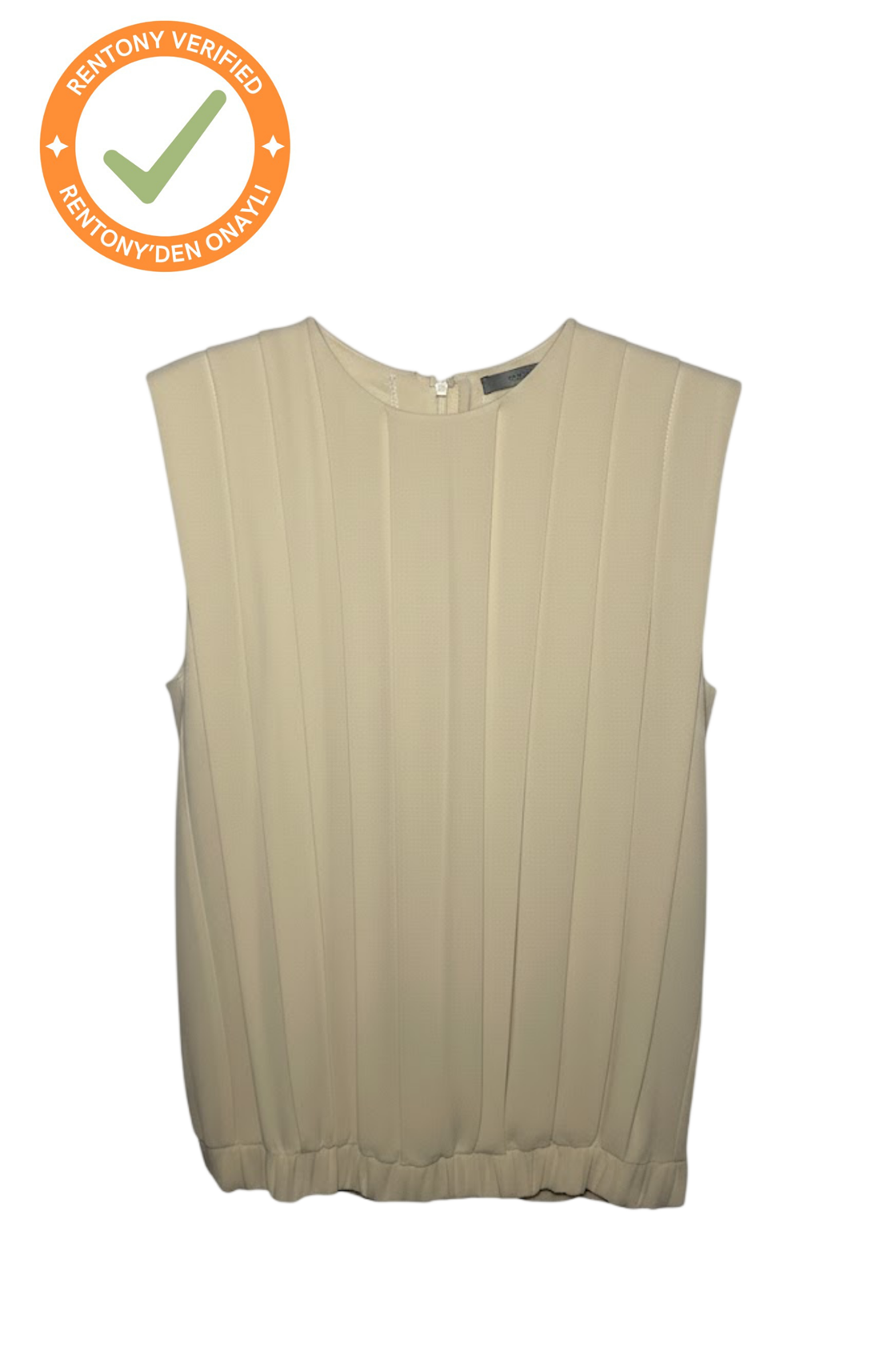 Bottega Veneta Kolsuz Şifon Krem Bluz