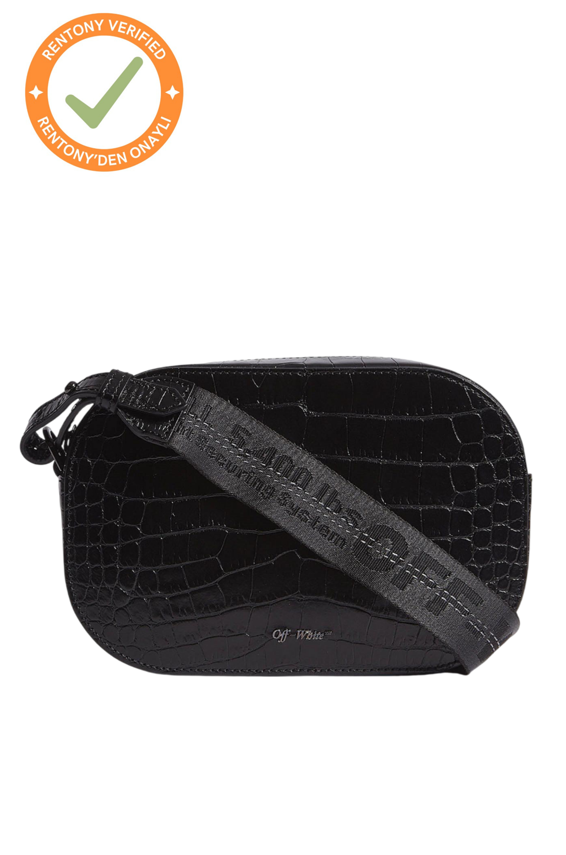 Off-White Coco Krokodil Siyah Çanta