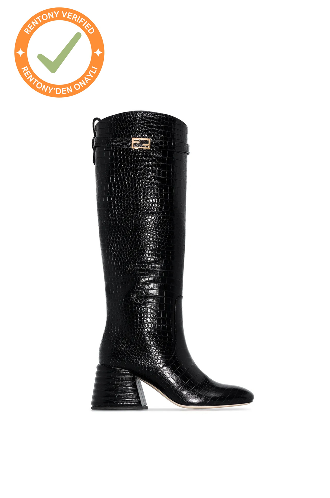 Fendi Krokodil Siyah Çizme (38)