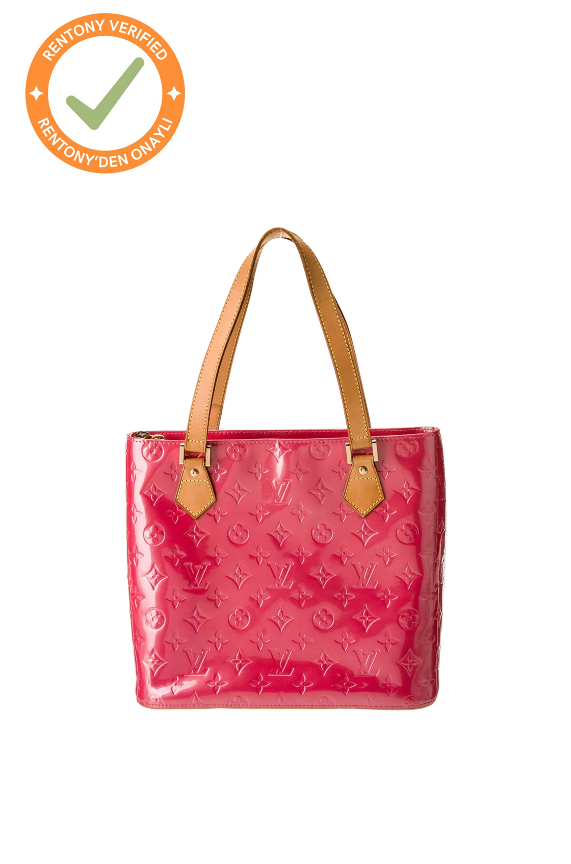 Louis Vuitton Parlak Logolu Pembe Omuz Çantası