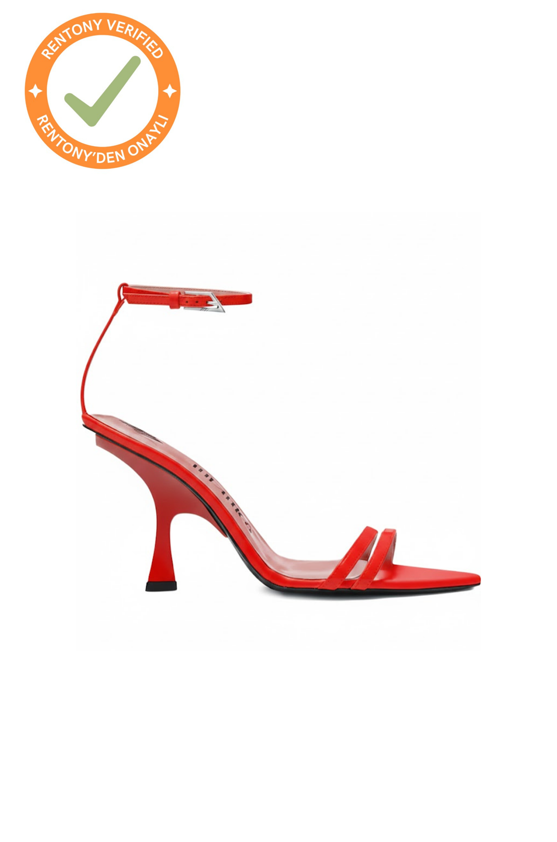 The Attico Esther Bilekten Bağlamalı Parmak Arası Kırmızı Topuklu Ayakkabı (36.5)