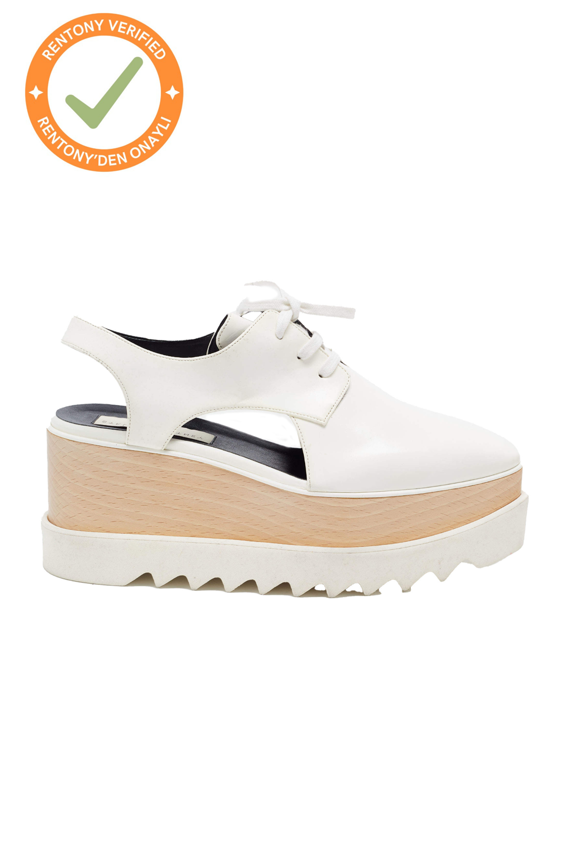 Stella McCartney Elyse Yanları Açıklık Detaylı Beyaz Ayakkabı (36.5)