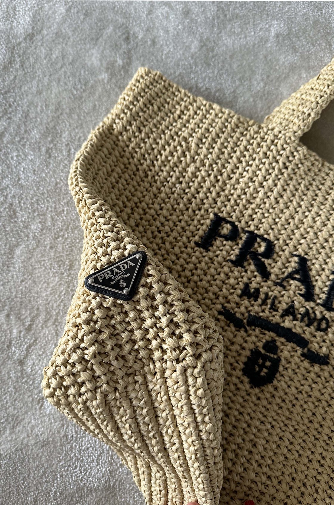 Prada Logolu Hasır Çanta