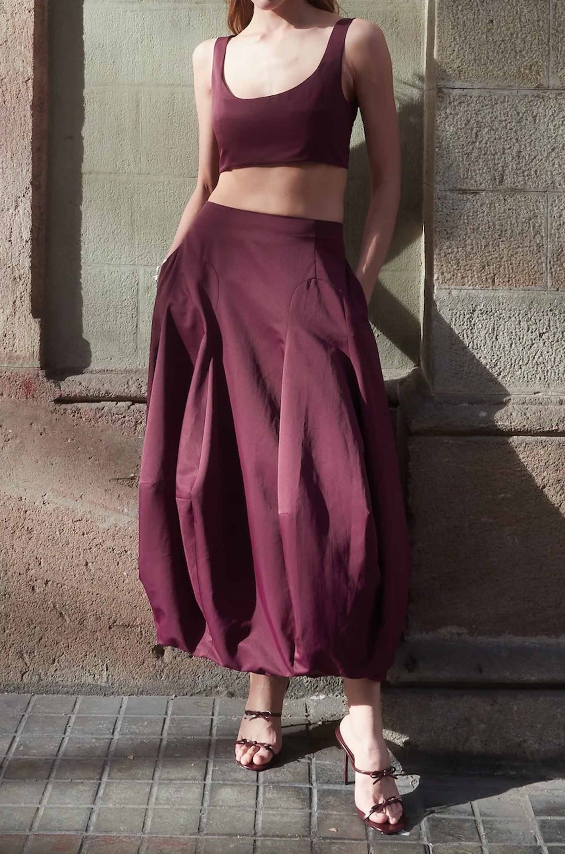 Gemma Bordo Crop Üst