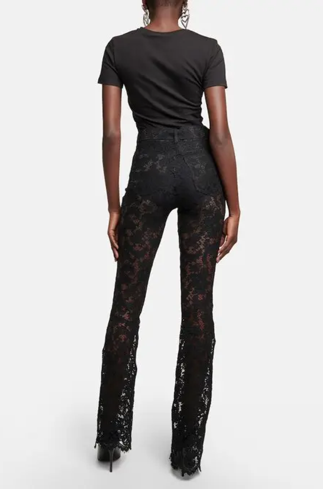 Alessandra Rich Floral Dantel Siyah Pantolon