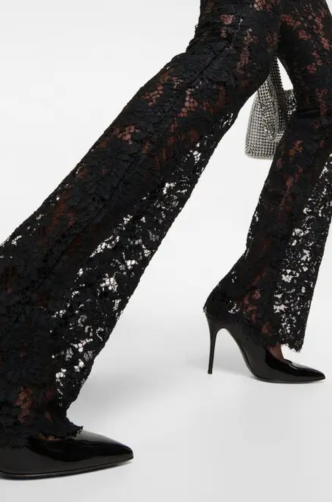 Alessandra Rich Floral Dantel Siyah Pantolon