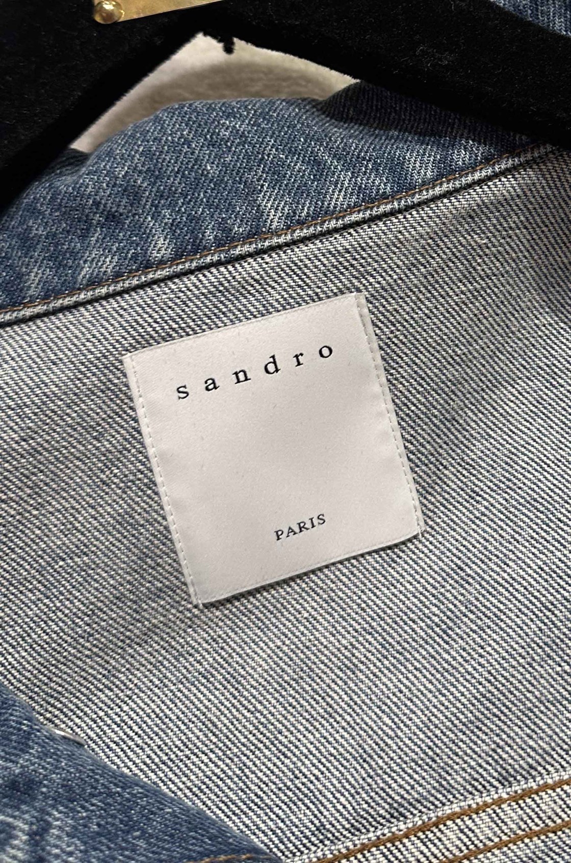 Sandro Püskül Detaylı Denim Ceket