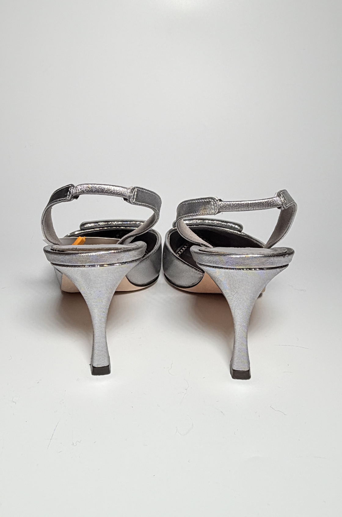 Manolo Blahnik Maysli Metalik Gri Topuklu Ayakkabı (39)