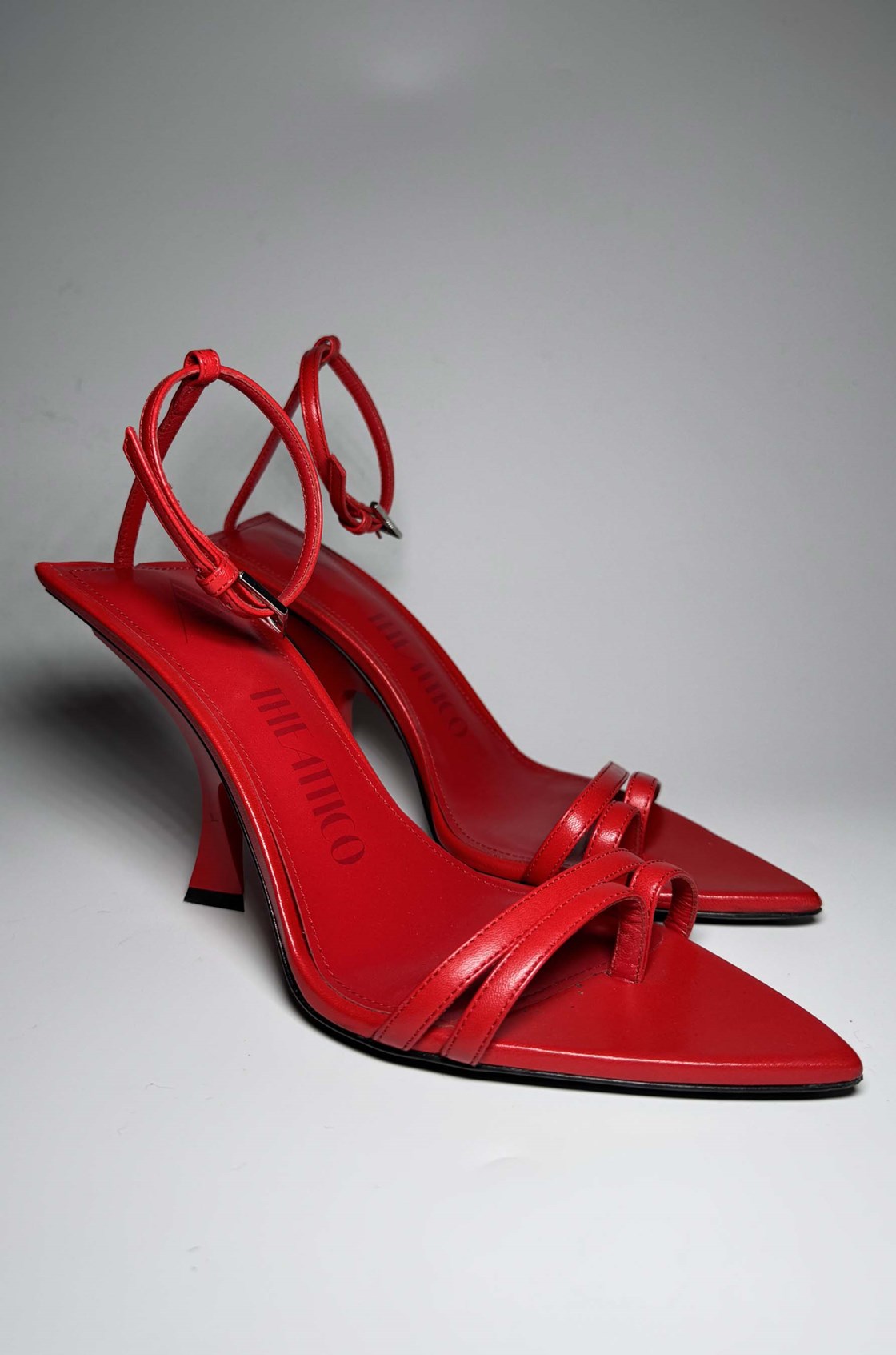 The Attico Esther Bilekten Bağlamalı Parmak Arası Kırmızı Topuklu Ayakkabı (36.5)