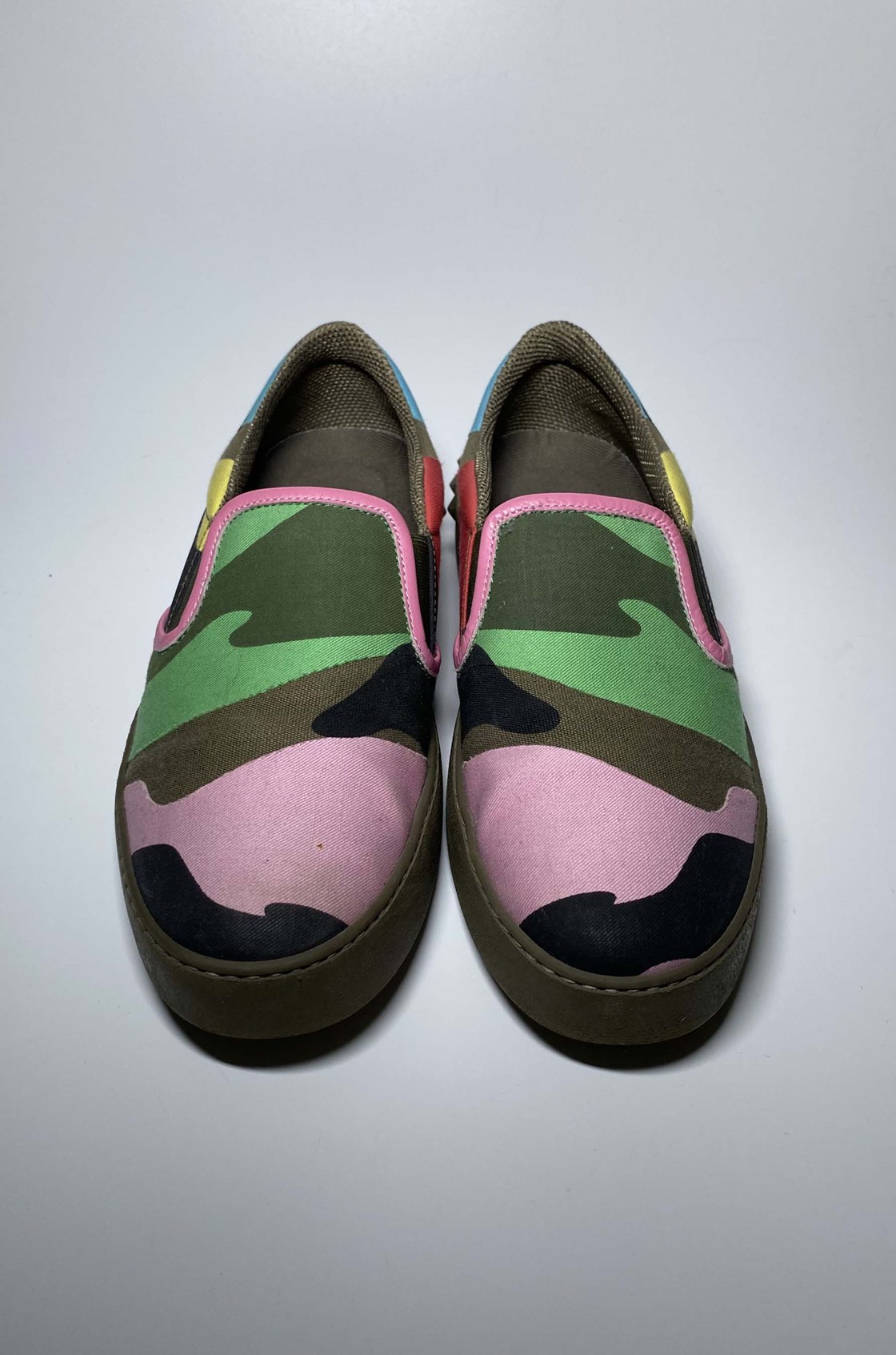 Valentino Rockstud Kamuflaj Desenli Renkli Loafer (37)