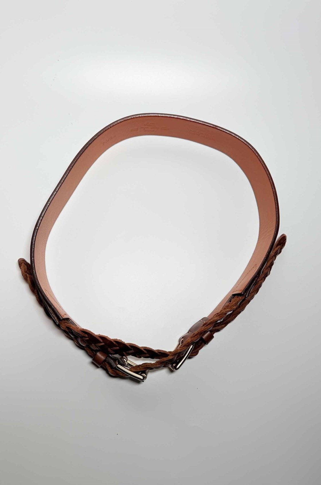 Etro Vintage Kahverengi Deri Bel Kemeri (70cm)