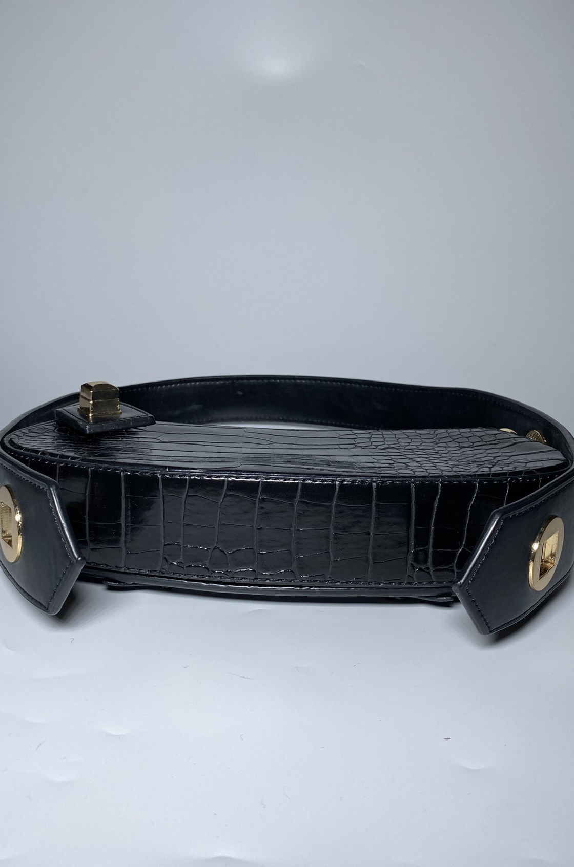 Manc Lilith Krokodil Siyah Çanta