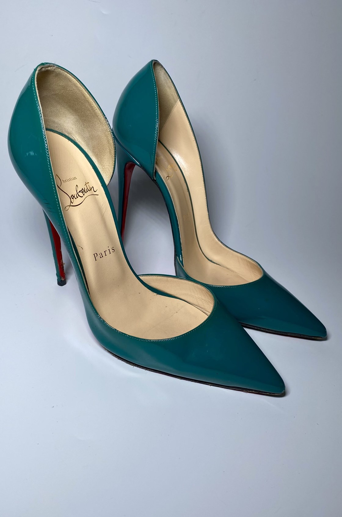 Christian Louboutin Iriza Rugan Turkuvaz Topuklu Ayakkabı (39)