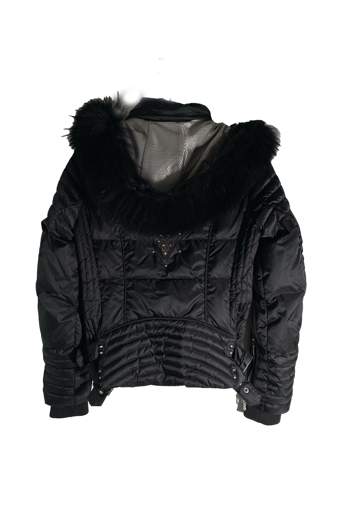 Bogner İşlemeli Siyah Kar Montu