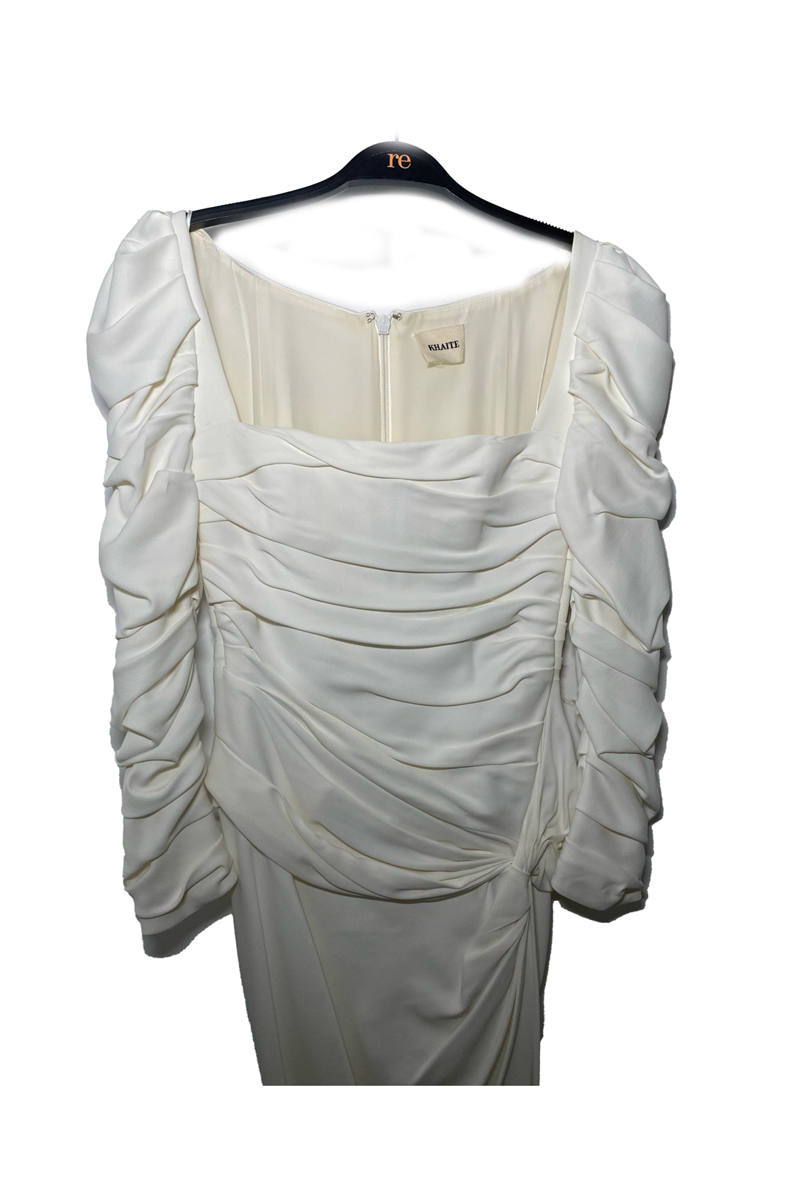 Khaite Shawna Uzun Kollu Drapeli Beyaz Elbise