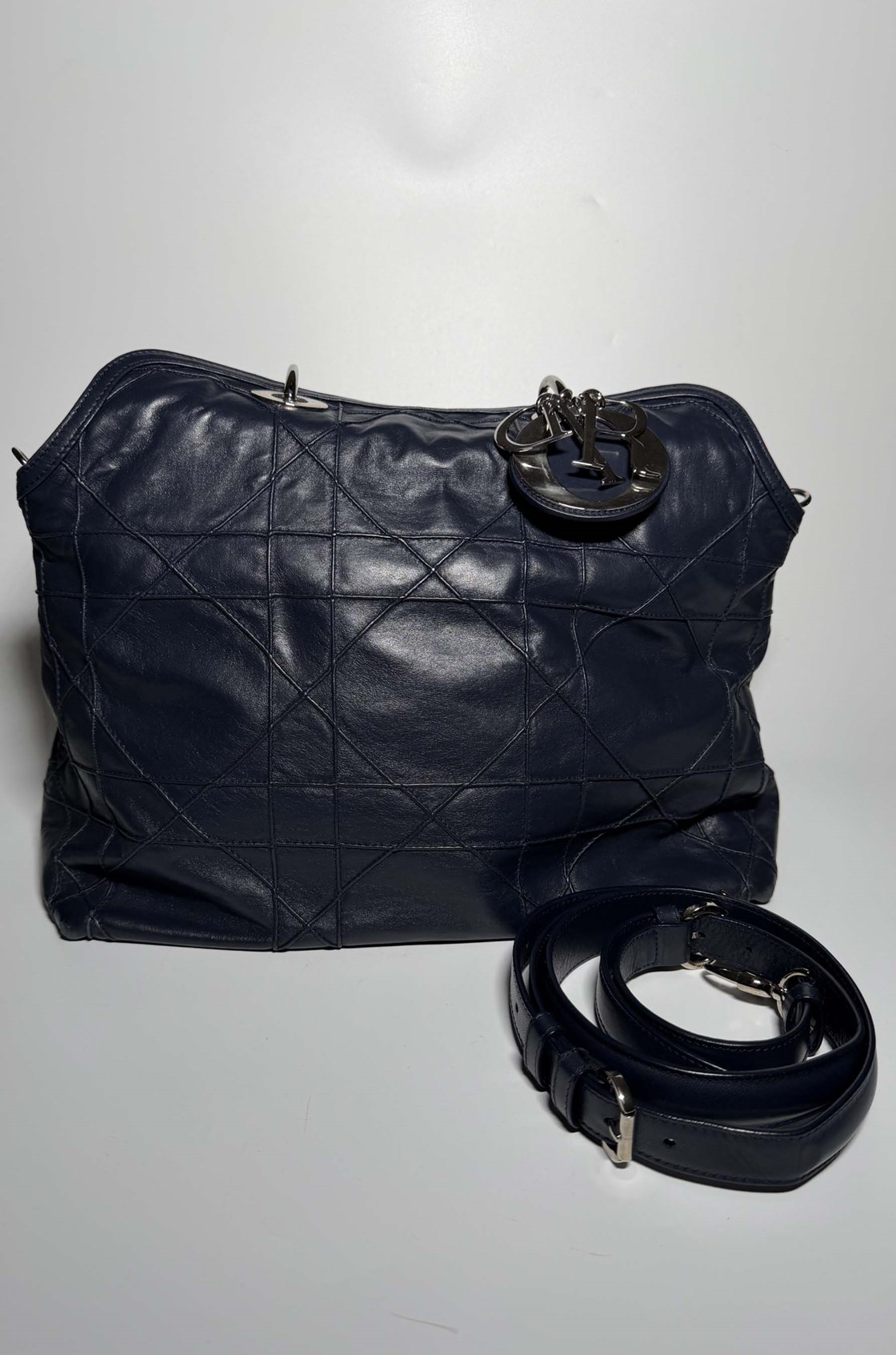 Christian Dior Granville Cannage Lacivert Çanta