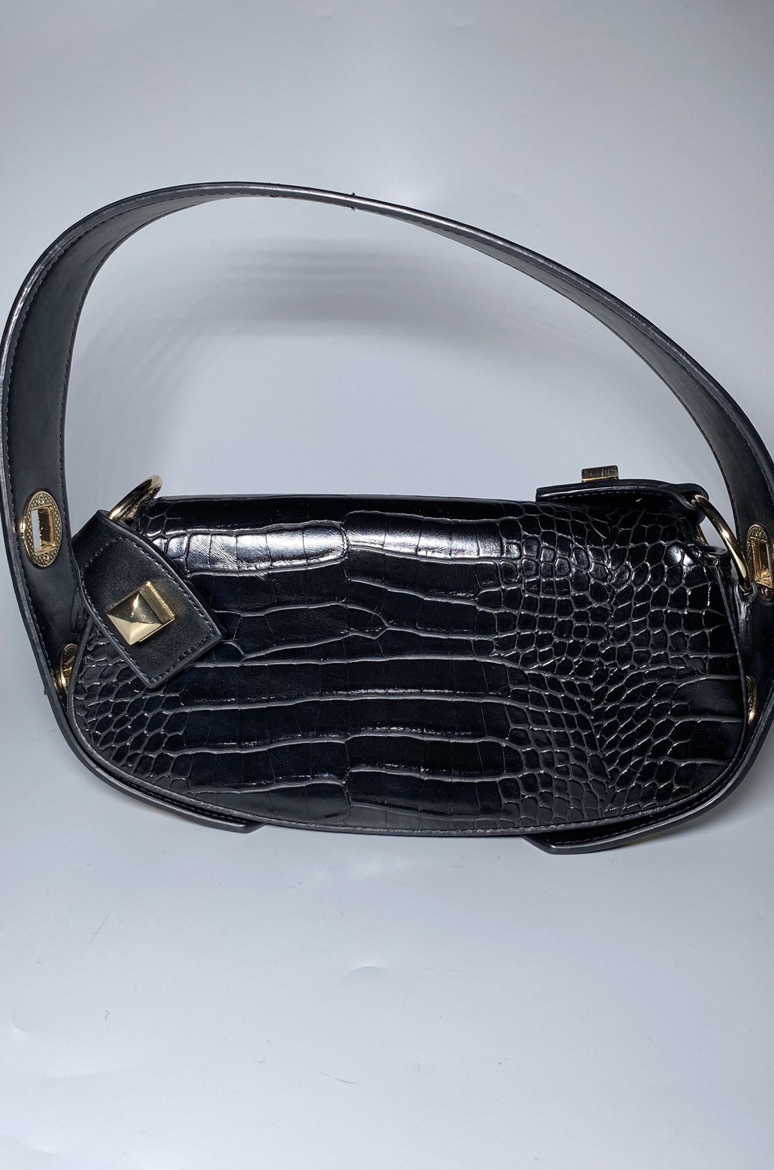 Manc Lilith Krokodil Siyah Çanta