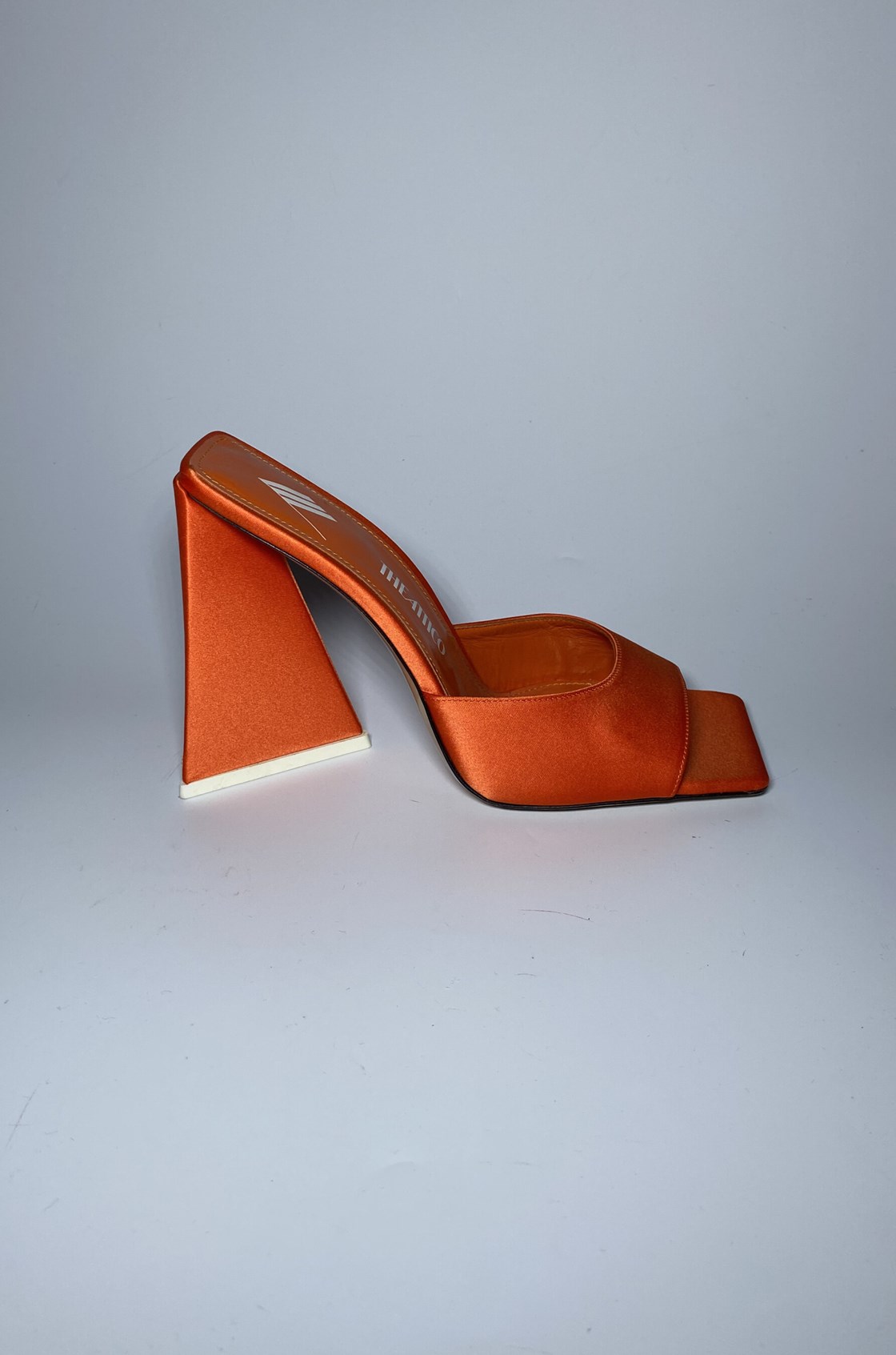 The Attico Devon Turuncu Saten Kalın Topuklu Terlik (38)