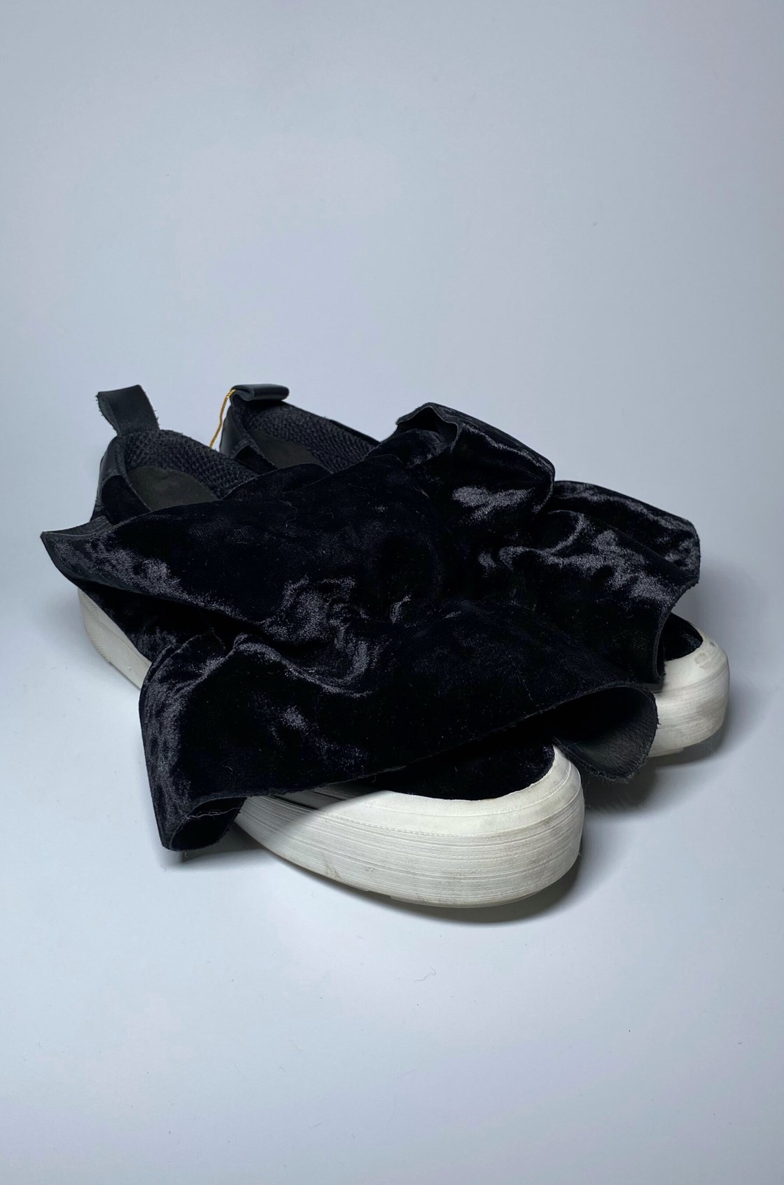 MSGM Samt Kadife Siyah Volanlı Loafer (37)