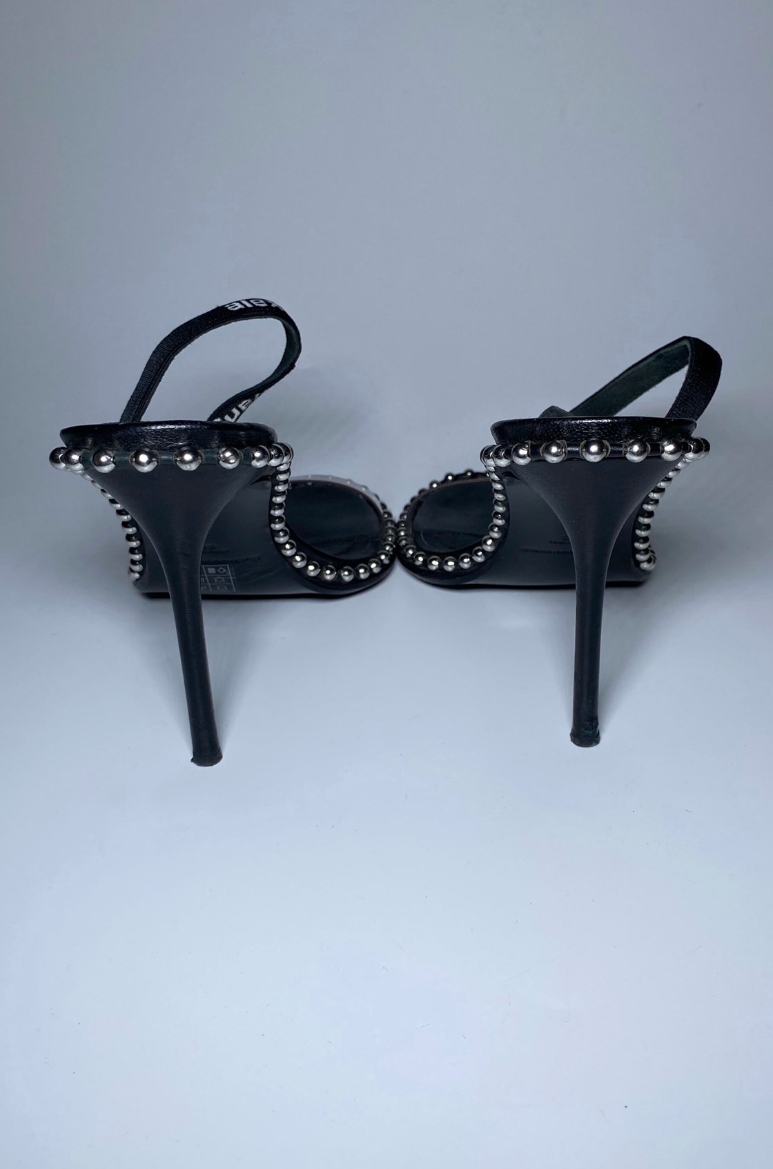 Alexander Wang Nova Tek Bant Siyah Topuklu Ayakkabı (38)