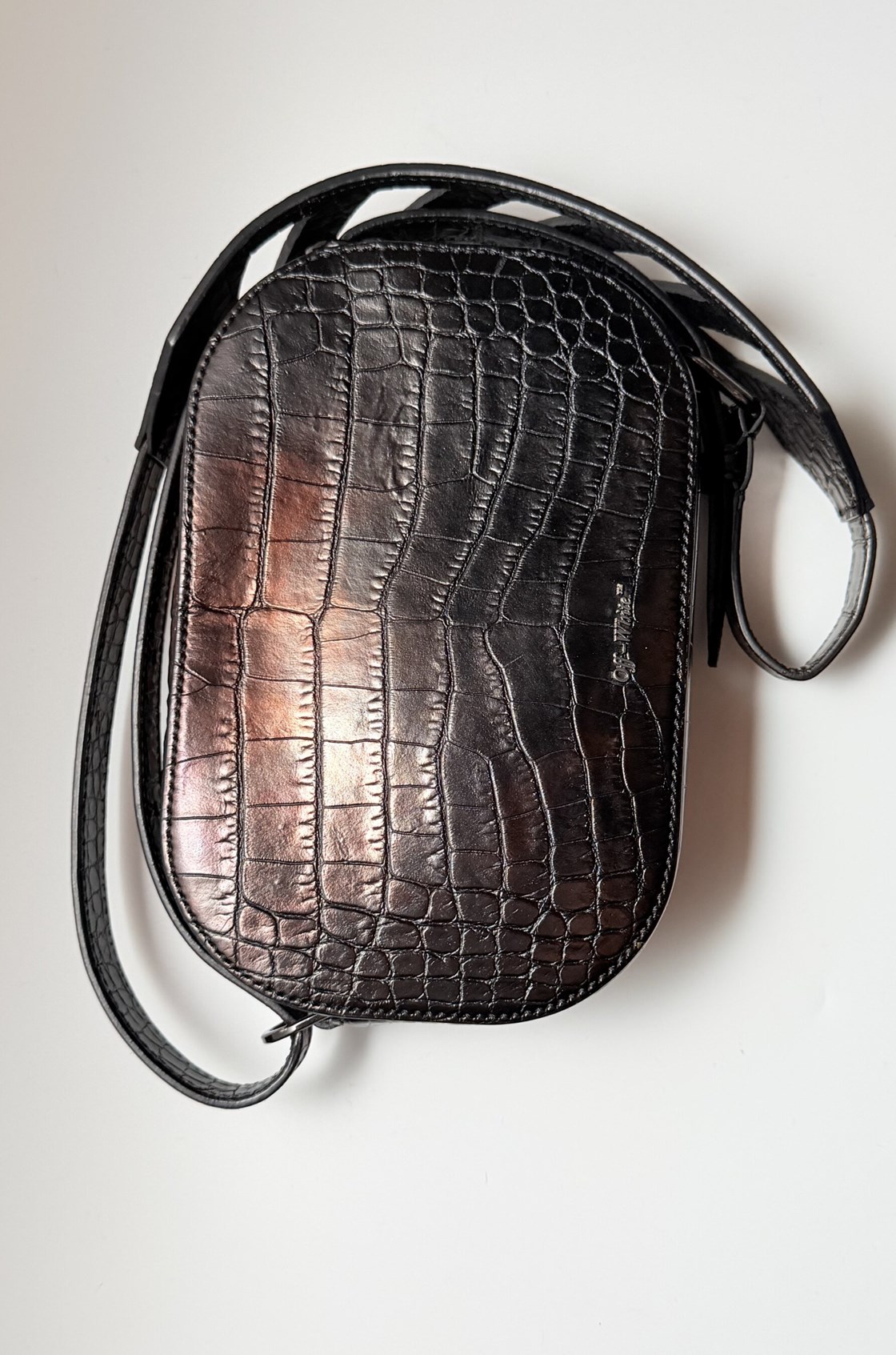 Off-White Coco Krokodil Siyah Çanta