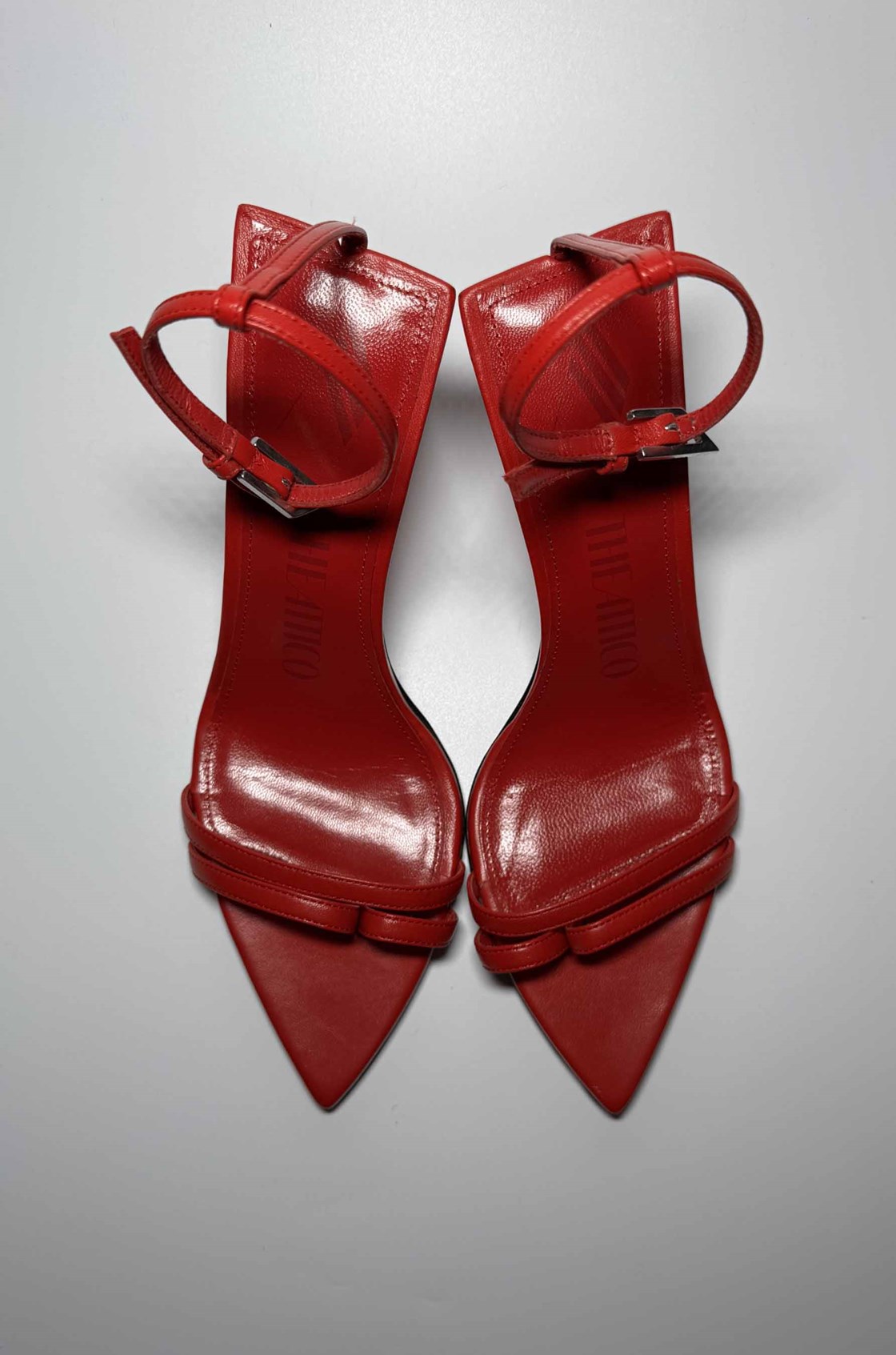 The Attico Esther Bilekten Bağlamalı Parmak Arası Kırmızı Topuklu Ayakkabı (36.5)