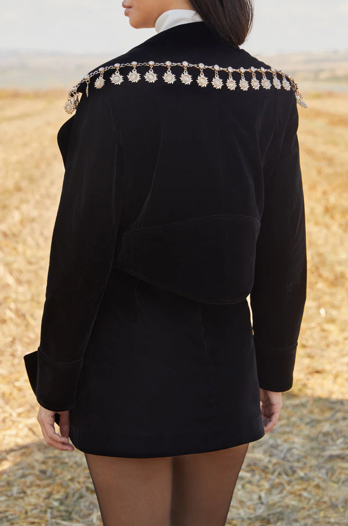 Heller Kadife Siyah Kısa Ceket