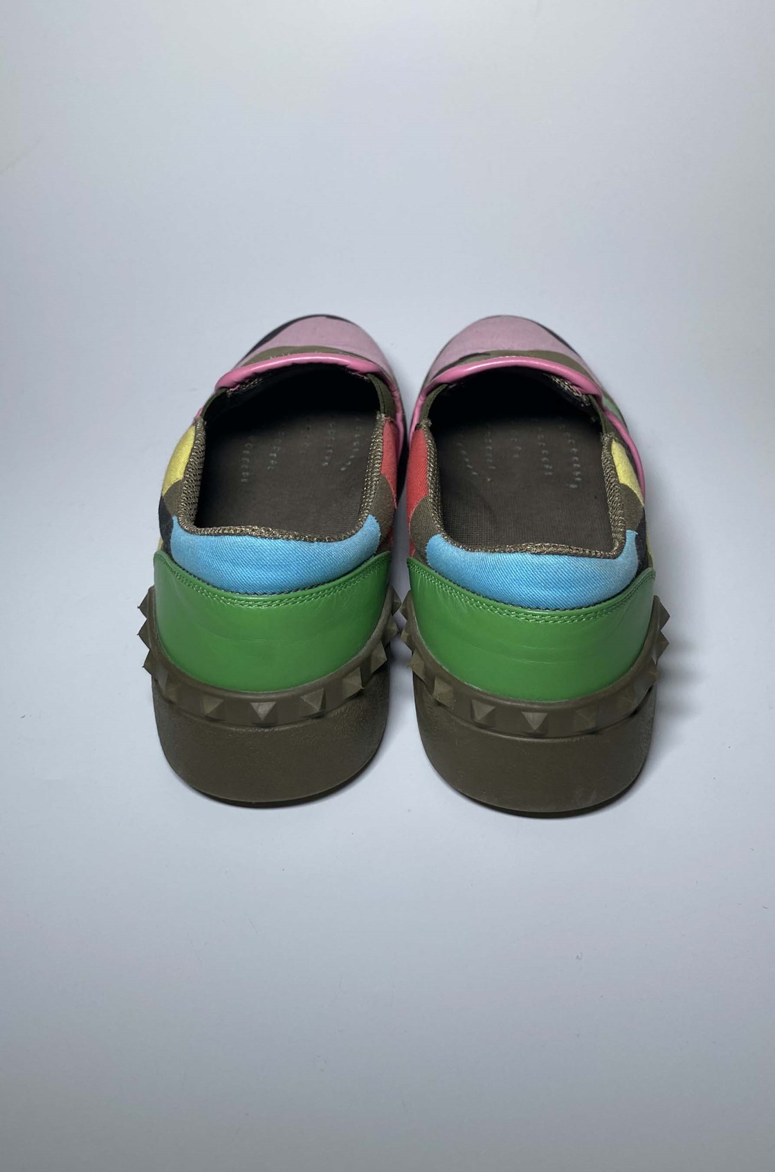 Valentino Rockstud Kamuflaj Desenli Renkli Loafer (37)