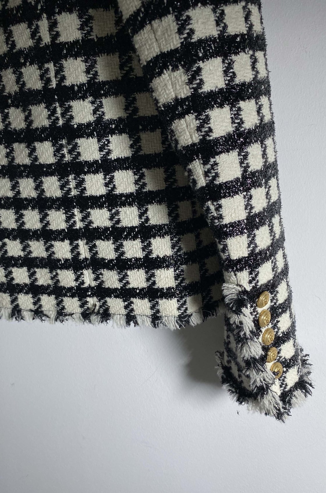 Balmain Prince of Wales Vatkalı Kısa Tüvit Ceket