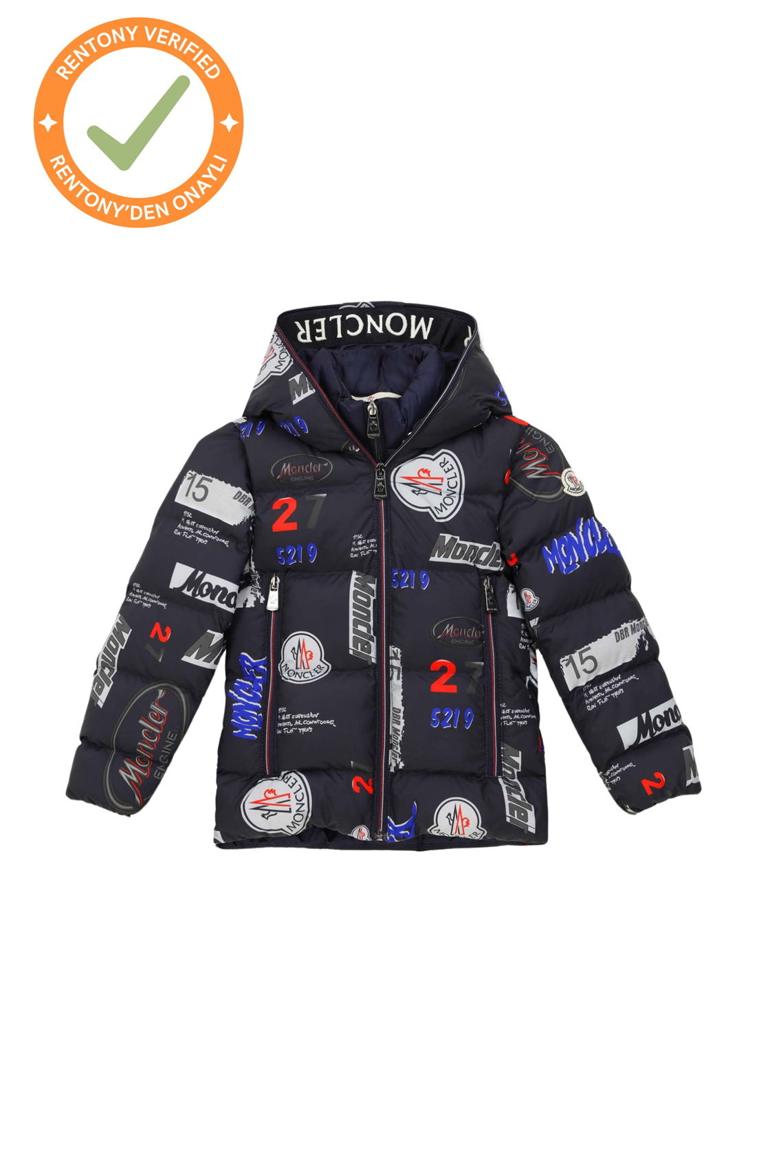 Moncler Kapüşonlu Logolu Çocuk Kayak Montu