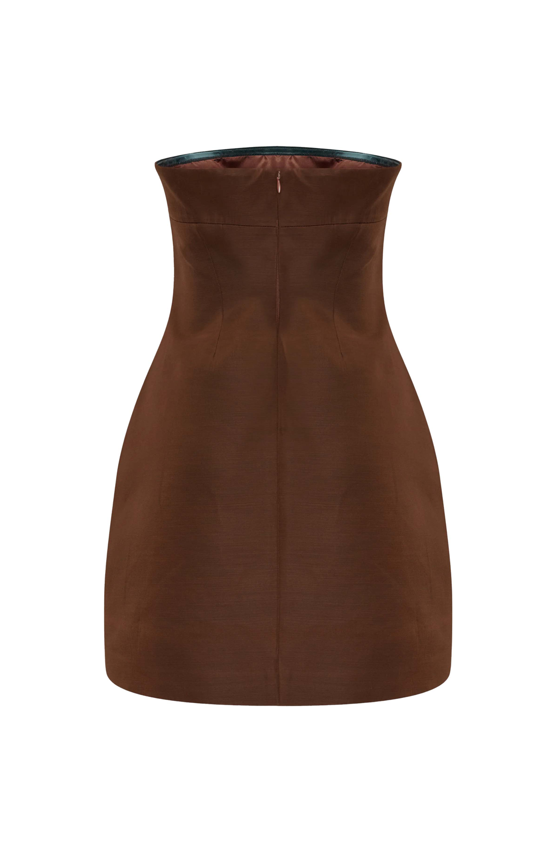 Liv Straplez Kalıplı Kumaştan Kahverengi Mini Elbise