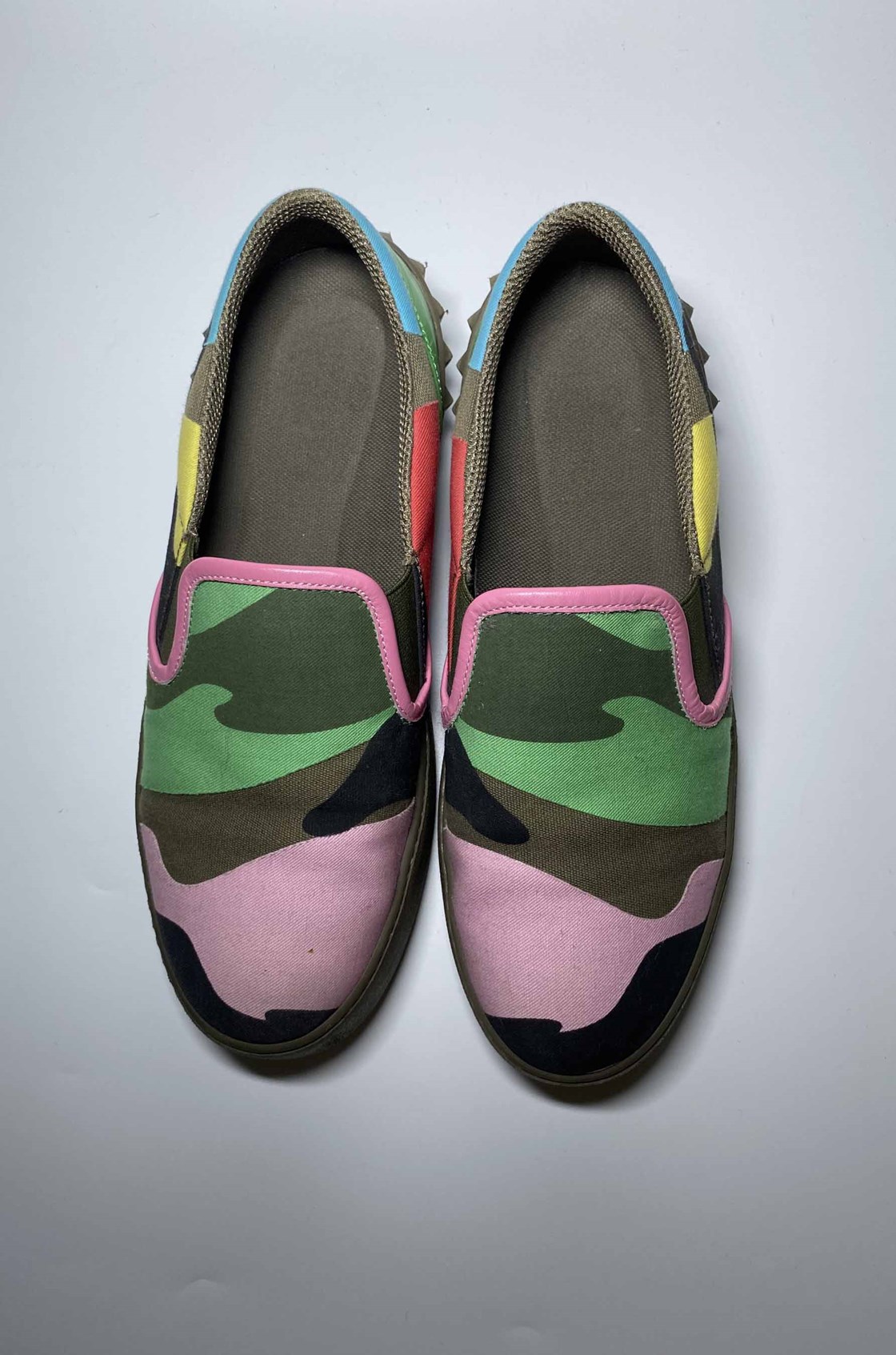 Valentino Rockstud Kamuflaj Desenli Renkli Loafer (37)