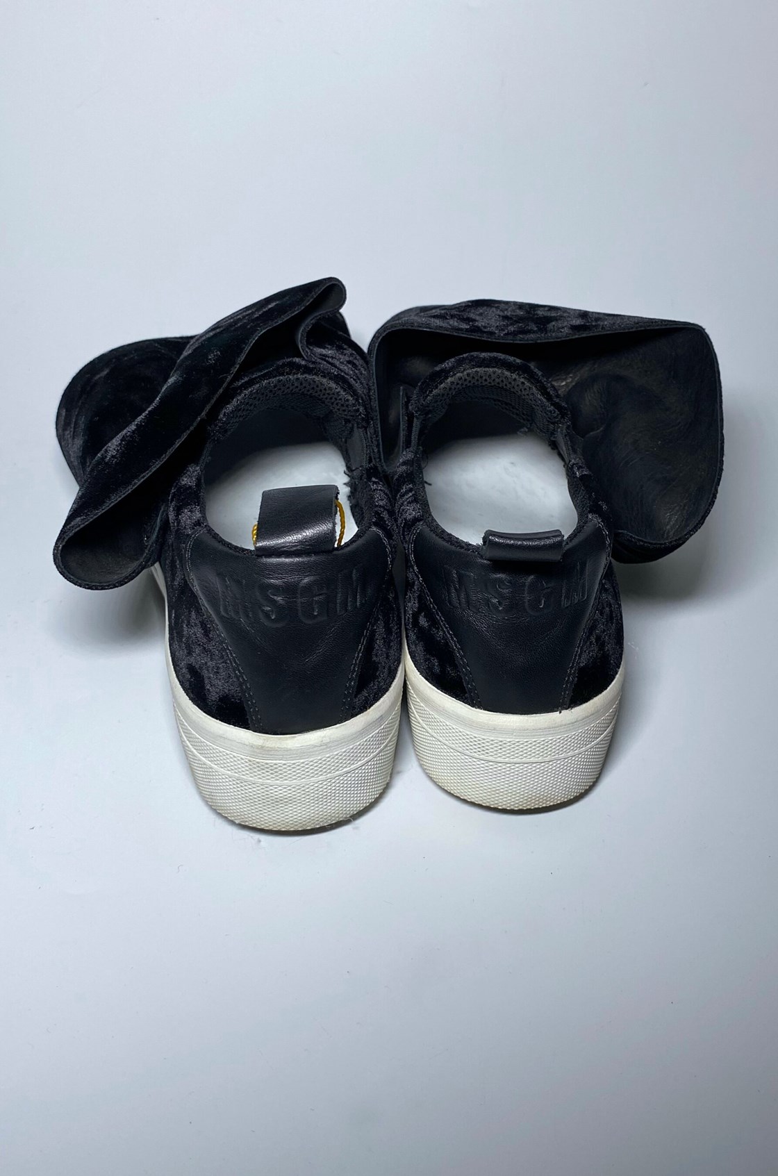 MSGM Samt Kadife Siyah Volanlı Loafer (37)