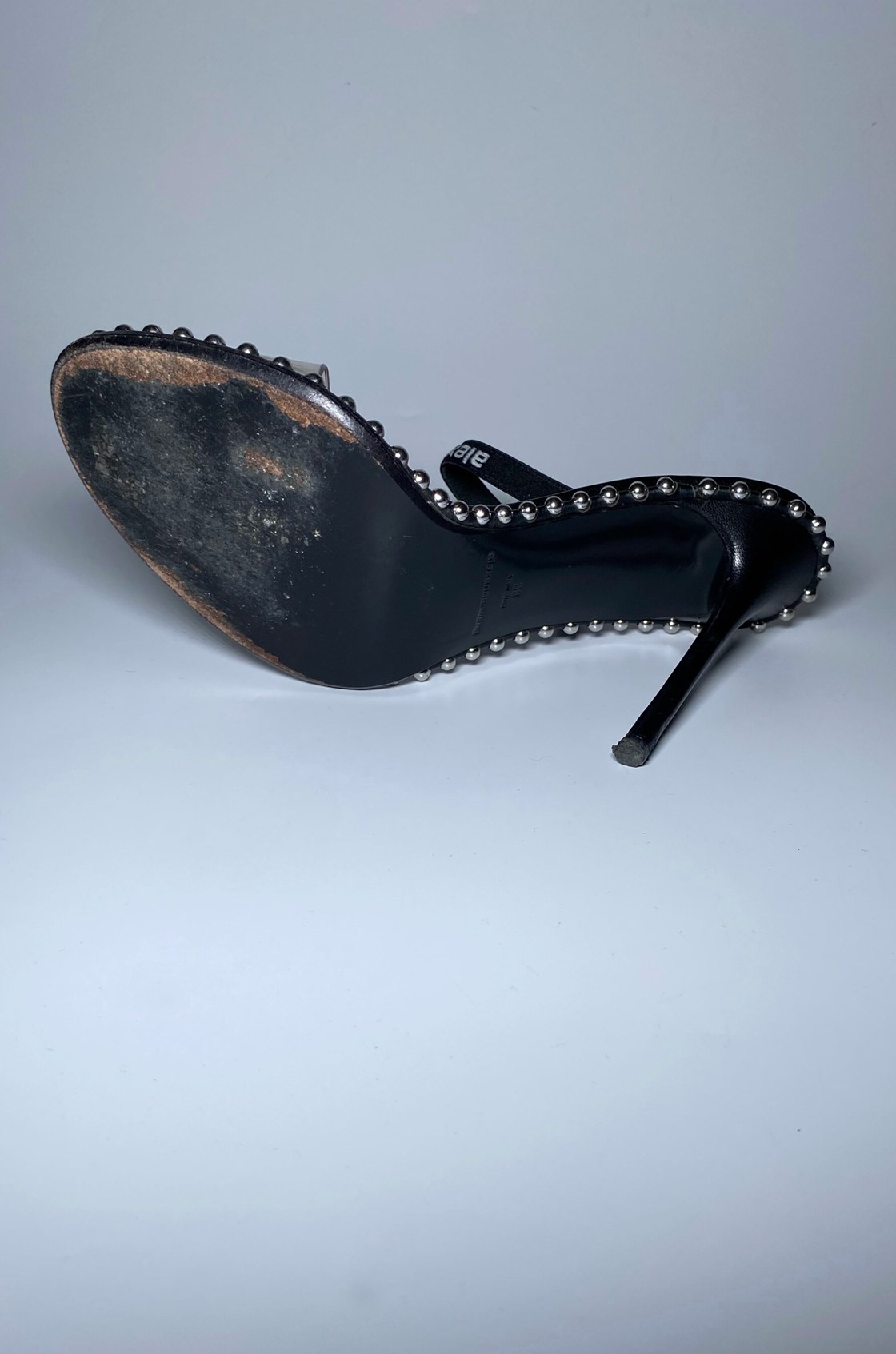 Alexander Wang Nova Tek Bant Siyah Topuklu Ayakkabı (38)