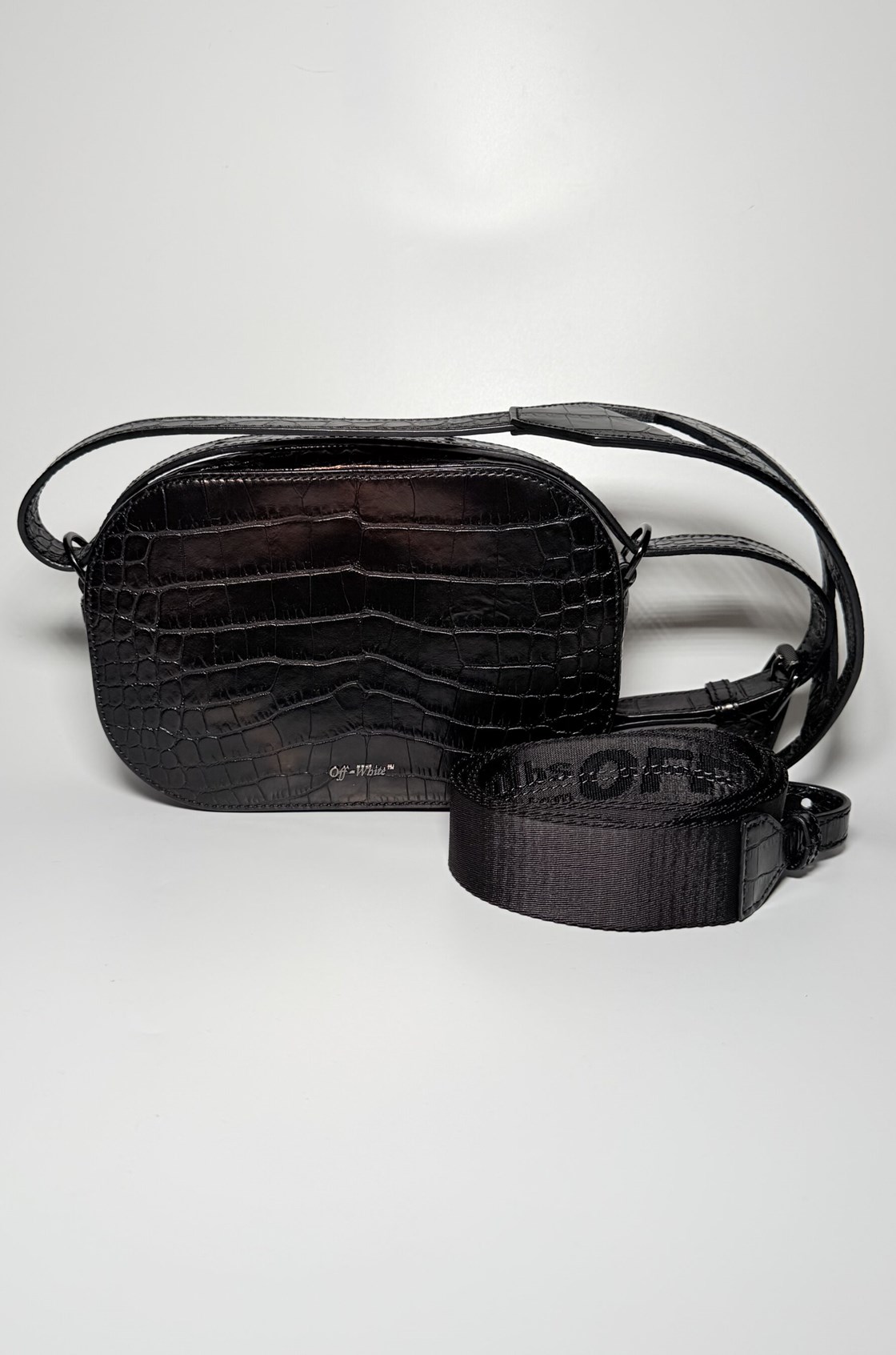 Off-White Coco Krokodil Siyah Çanta