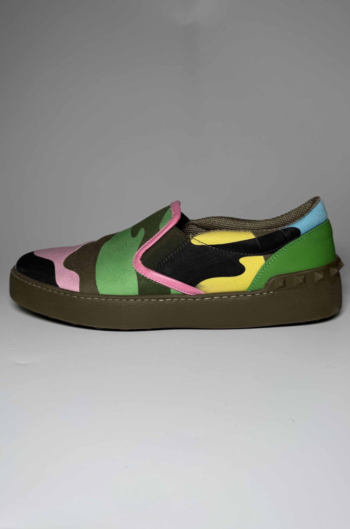 Valentino Rockstud Kamuflaj Desenli Renkli Loafer (37)