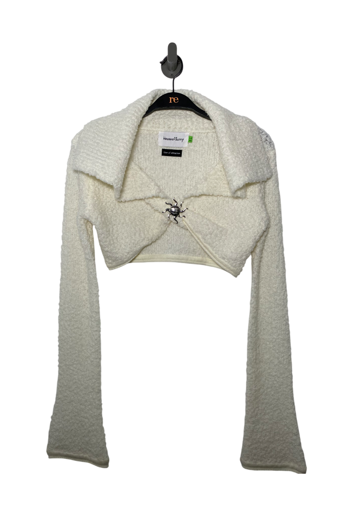 House of Sunny Sail Extra Crop Beyaz Triko